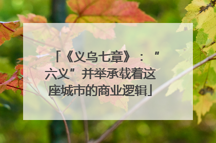 《义乌七章》：“六义”并举承载着这座城市的商业逻辑
