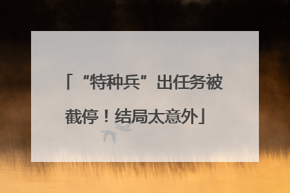 “特种兵”出任务被截停！结局太意外