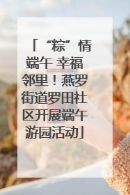 “粽”情端午 幸福邻里！燕罗街道罗田社区开展端午游园活动