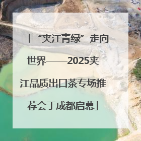 “夹江青绿”走向世界——2025夹江品质出口茶专场推荐会于成都启幕