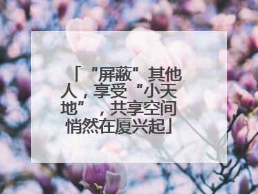 “屏蔽”其他人，享受“小天地”，共享空间悄然在厦兴起