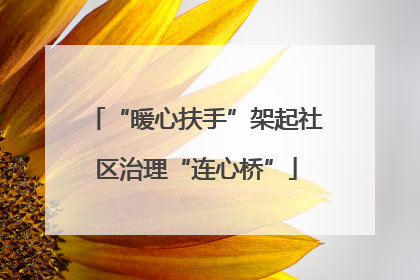 “暖心扶手”架起社区治理“连心桥”