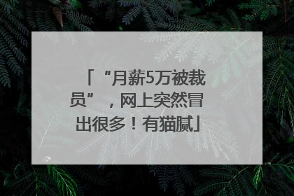 “月薪5万被裁员”，网上突然冒出很多！有猫腻
