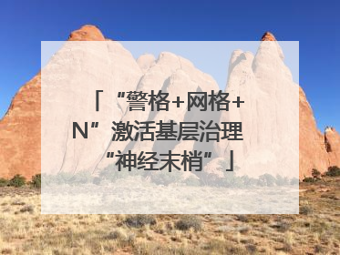 “警格+网格+N”激活基层治理“神经末梢”