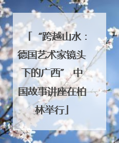 “跨越山水：德国艺术家镜头下的广西” 中国故事讲座在柏林举行