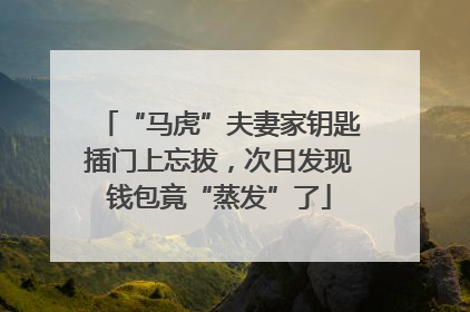 “马虎”夫妻家钥匙插门上忘拔，次日发现钱包竟“蒸发”了