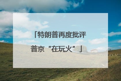 特朗普再度批评普京“在玩火”