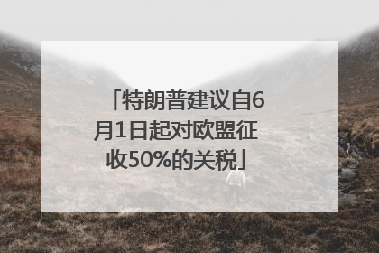特朗普建议自6月1日起对欧盟征收50%的关税
