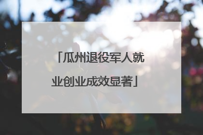 瓜州退役军人就业创业成效显著