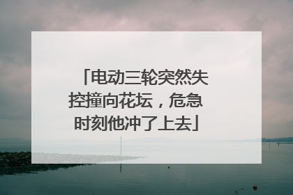 电动三轮突然失控撞向花坛，危急时刻他冲了上去