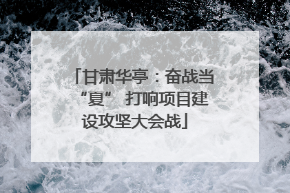 甘肃华亭：奋战当“夏” 打响项目建设攻坚大会战