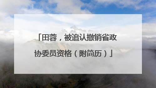 田蓉，被追认撤销省政协委员资格（附简历）