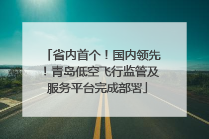 省内首个！国内领先！青岛低空飞行监管及服务平台完成部署