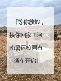 等你放假，接你回家！河南暑运校园直通车开启