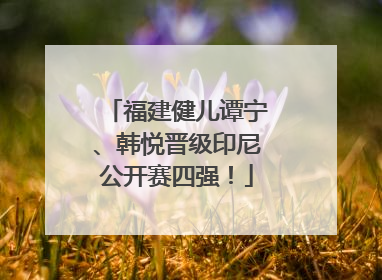 福建健儿谭宁、韩悦晋级印尼公开赛四强！