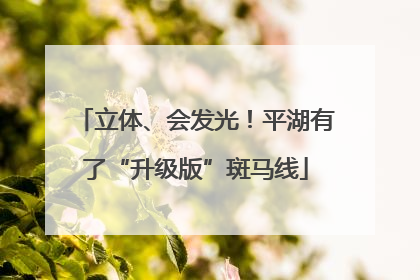 立体、会发光！平湖有了“升级版”斑马线