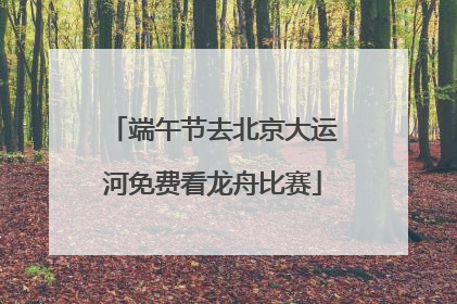端午节去北京大运河免费看龙舟比赛