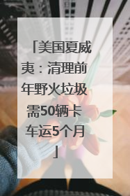 美国夏威夷：清理前年野火垃圾需50辆卡车运5个月