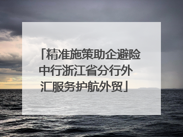 精准施策助企避险 中行浙江省分行外汇服务护航外贸
