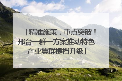 精准施策，重点突破！邢台一群一方案推动特色产业集群提档升级