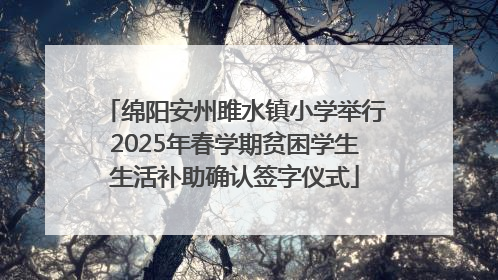 绵阳安州雎水镇小学举行2025年春学期贫困学生生活补助确认签字仪式