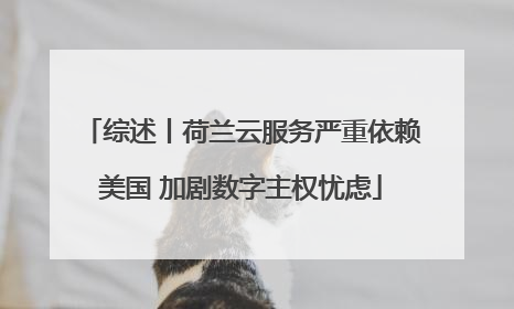 综述丨荷兰云服务严重依赖美国 加剧数字主权忧虑