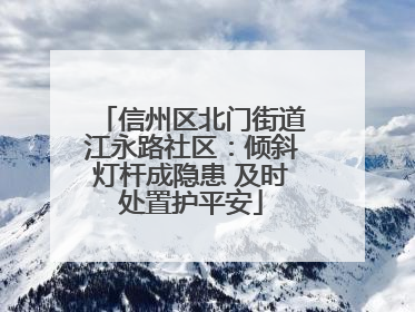 信州区北门街道江永路社区：倾斜灯杆成隐患 及时处置护平安