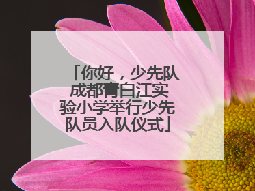 你好，少先队 成都青白江实验小学举行少先队员入队仪式