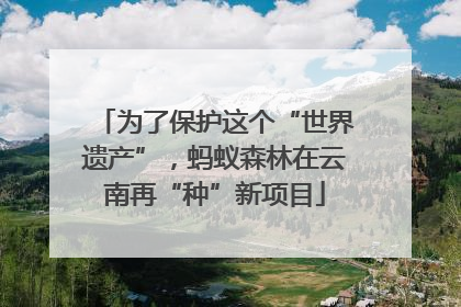 为了保护这个“世界遗产”，蚂蚁森林在云南再“种”新项目