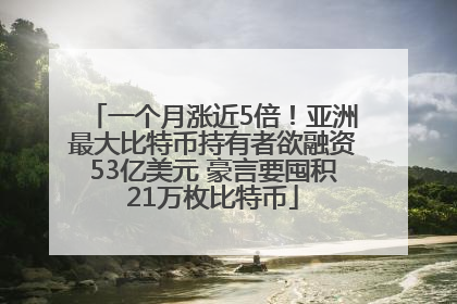一个月涨近5倍！亚洲最大比特币持有者欲融资53亿美元 豪言要囤积21万枚比特币