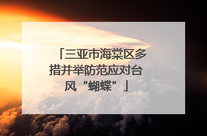 三亚市海棠区多措并举防范应对台风“蝴蝶”