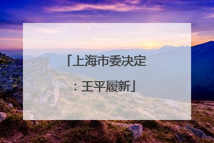 上海市委决定：王平履新