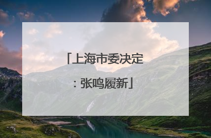上海市委决定：张鸣履新
