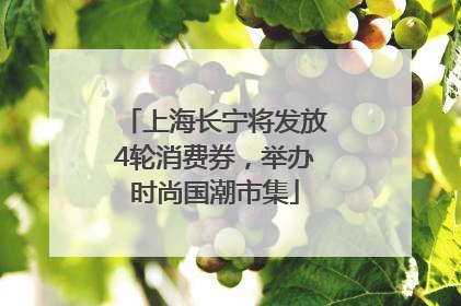 上海长宁将发放4轮消费券，举办时尚国潮市集
