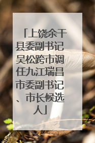 上饶余干县委副书记吴松跨市调任九江瑞昌市委副书记、市长候选人