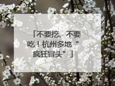 不要挖、不要吃！杭州多地“疯狂冒头”