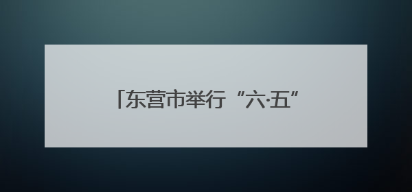 东营市举行“六·五”世界环境日宣传活动