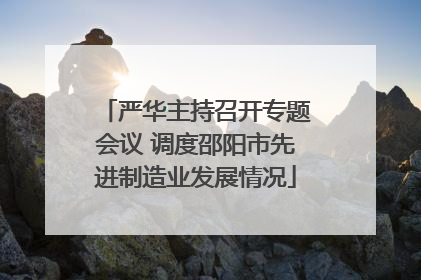 严华主持召开专题会议 调度邵阳市先进制造业发展情况
