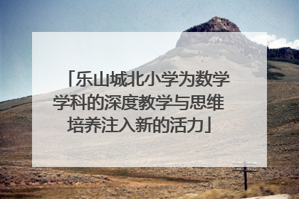 乐山城北小学为数学学科的深度教学与思维培养注入新的活力