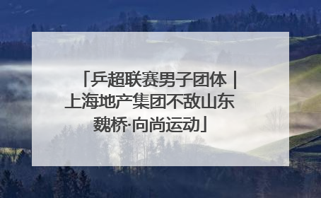 乒超联赛男子团体｜上海地产集团不敌山东魏桥·向尚运动
