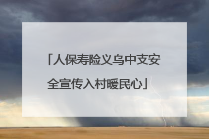 人保寿险义乌中支安全宣传入村暖民心