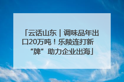 云话山东｜调味品年出口20万吨！乐陵连打新“牌”助力企业出海