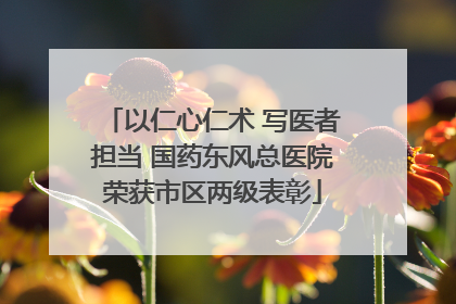 以仁心仁术 写医者担当 国药东风总医院荣获市区两级表彰