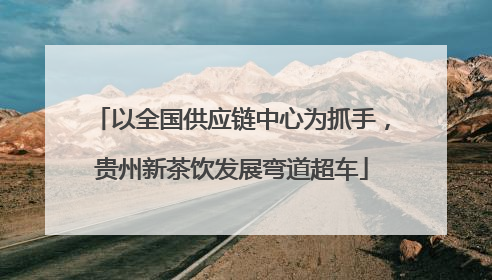 以全国供应链中心为抓手，贵州新茶饮发展弯道超车