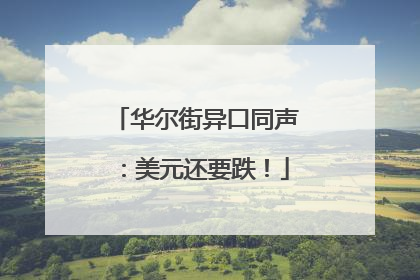 华尔街异口同声：美元还要跌！