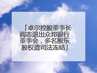 卓尔控股董事长阎志退出众邦银行董事会，多名股东股权遭司法冻结