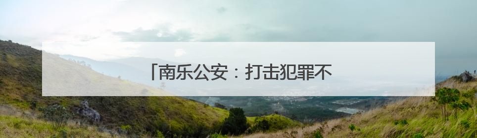 南乐公安：打击犯罪不停歇 守护平安不松懈