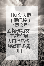 厦金大桥（厦门段）“厦金号”盾构机始发 福建省最大直径盾构隧道正式掘进