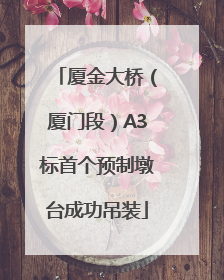 厦金大桥（厦门段）A3标首个预制墩台成功吊装