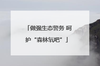 做强生态警务 呵护“森林氧吧”